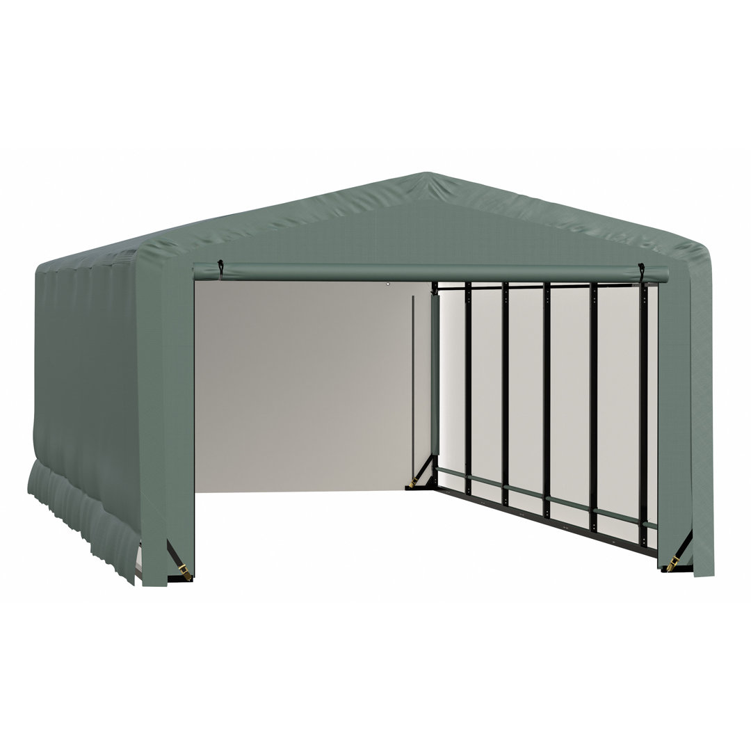 ShelterTube Wind and Snow-Load Rated Garage, 12x23x8 Green ShelterLogic