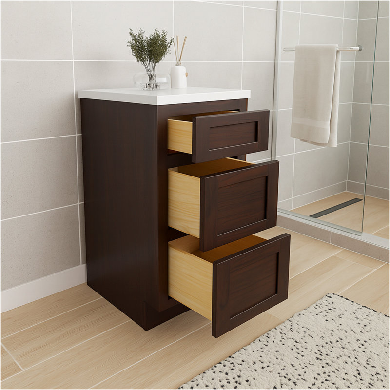 15'' Single Bathroom Vanity Base Only, Brown