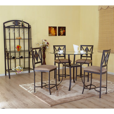 Diamond Round Metal Base Dining Table