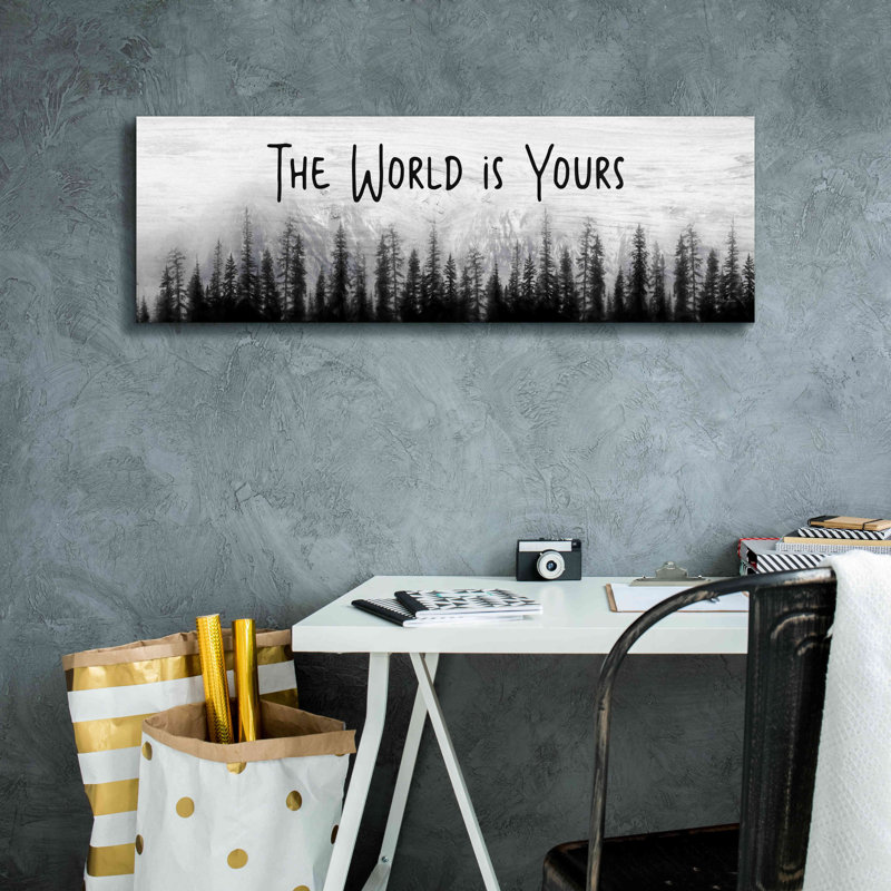 The World is Yours Black and White Canvas Print