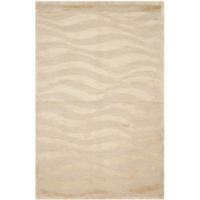 Tibetan Hand-Knotted Ivory/Beige Area Rug