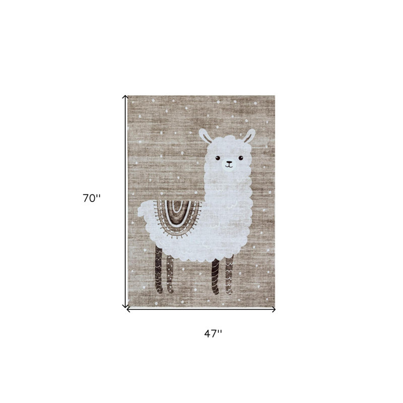 Tapis pour enfant juvénile brun et beige 4 pi x 6 pi