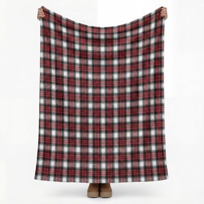 Jeté de lit à carreaux rouge gris campagnard à motif écossais, couverture légère et rustique pour canapé-lit, cadeau idéal pour les adultes, 50 x 40