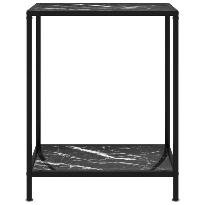 Console Table Black Tempered Glass, 29.53" H x 23.62" W x 13.78" D