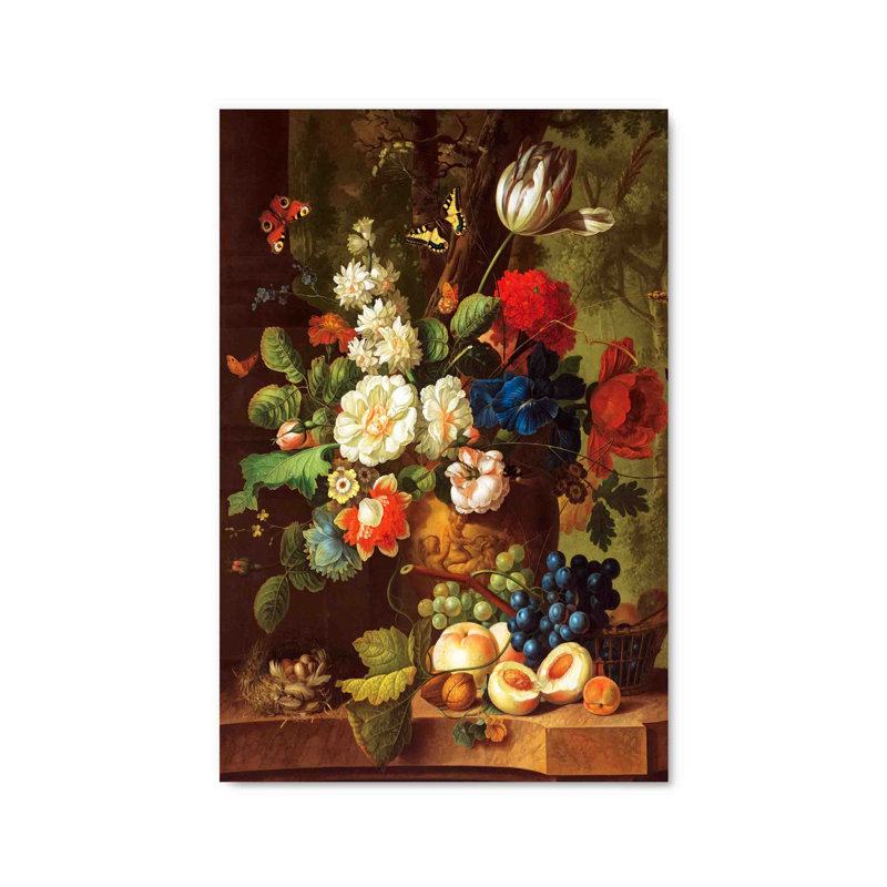 Akeeyla Flowers & Fruits Still Life On, H 36 po x l 24 po x P 1 po
