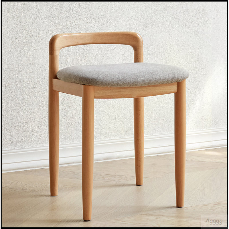 Banc de tabouret en bois de hêtre naturel pour salle à manger, chambre à coucher