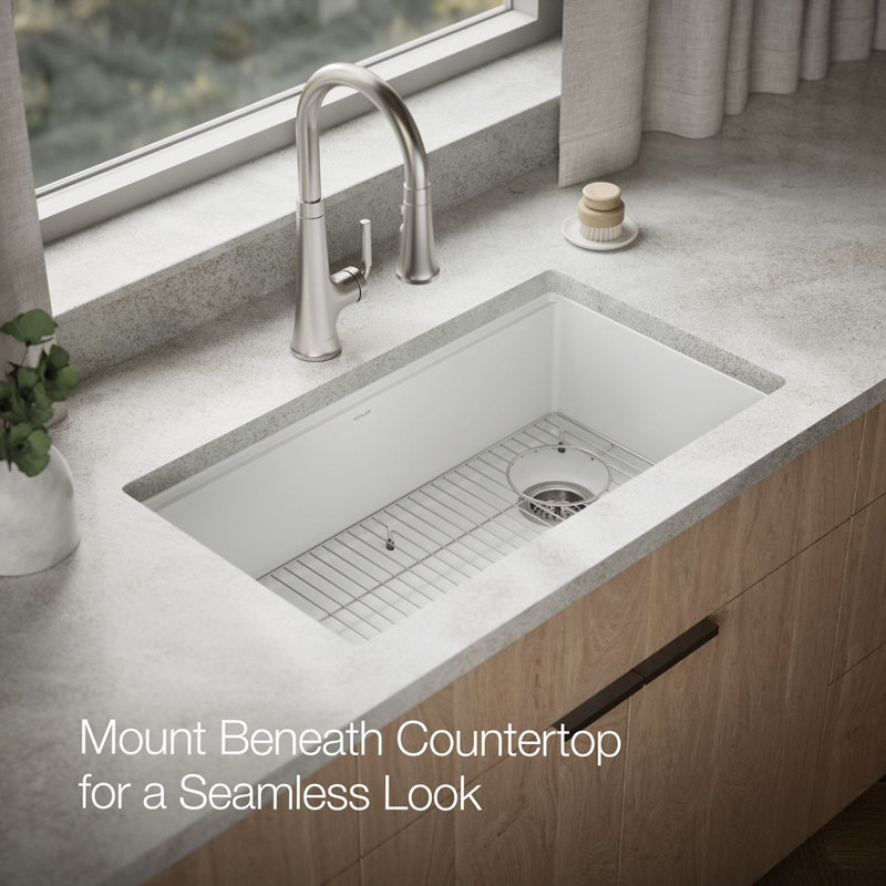 Billings 32-1/2 In. Undermount Single-Bowl Kitchen Sink, White