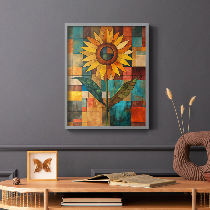 Série FLORAL CDXC III - Impression encadrée de qualité supérieure - Prêt à être accroché - Aucun clou requis, Gris