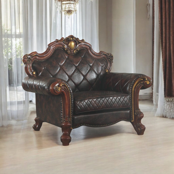 Chaise Airiana avec coussin, Brun foncé / bois moyen