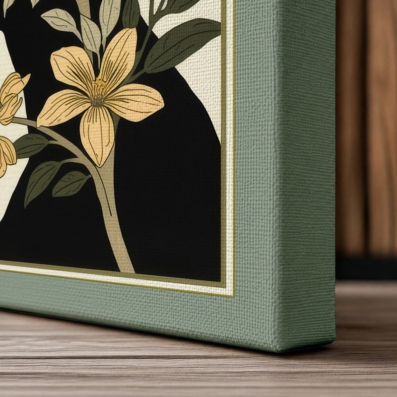 Mind in Bloom Botanical - Wrapped Canvas, 36x24 - 91.4 x 61.0 cm, Sage Border