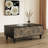 47.24" Black Solid Wood Rectangular Coffee Table