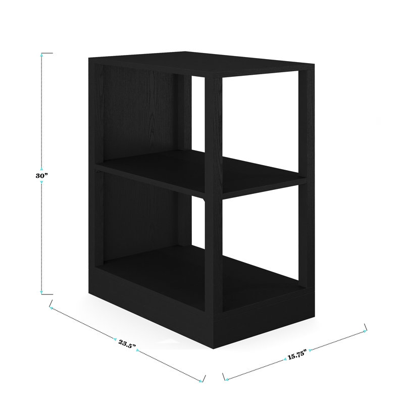 Martha Stewart Kayden Home Office Modular 2 Tier Open Bookshelf, Black