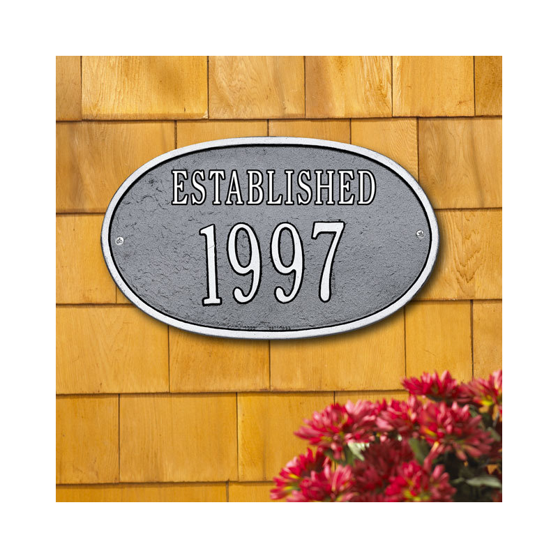 Date 2-Line Wall Address Plaque, Bronze and Gold