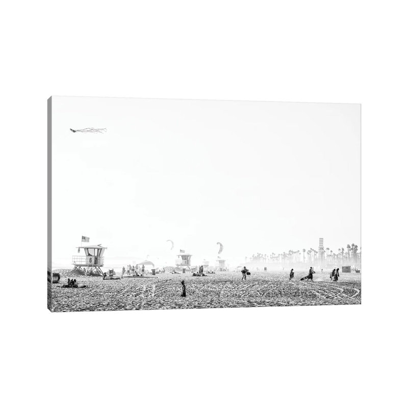 Black California Series - Huntington Beach - Wrapped Canvas Print, 30.48 cm H x 45.72 cm W