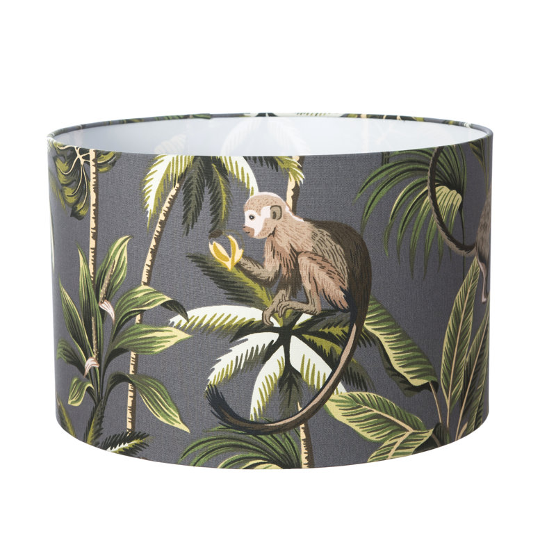 35cm H Cotton Drum Pendant Shade ( Screw On ), Grey