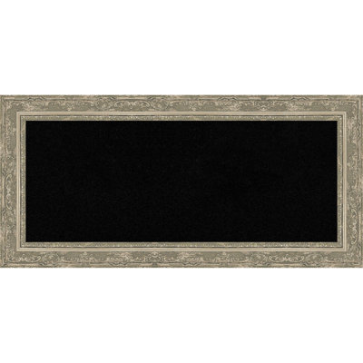 Filigree Silver Framed Corkboard, Natural Cork Bulletin Board, Organization Board, Pin Board