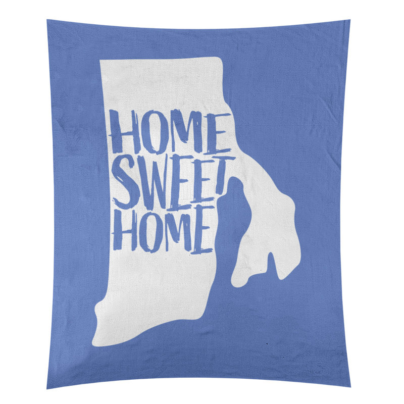 Tapisserie murale Home Sweet Rhode Island, H 60 po x l 51 po, Violet bleu clair