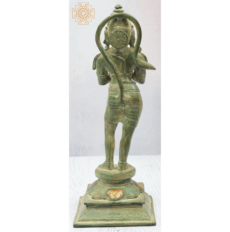 Statue La position dévote de Hanuman, Vert