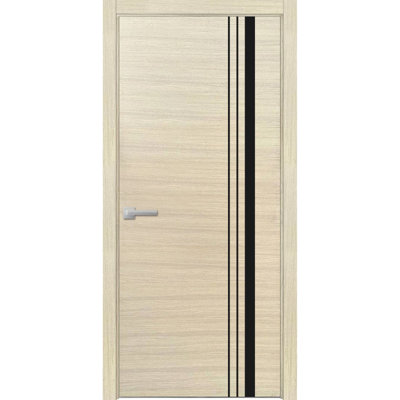 Porte intérieure moderne en bois avec quincaillerie Planum 0011, placage naturel, panneau unique, cadre et moulures, portes robustes pour salle de bain et chambre à coucher - 42 po x 84 po