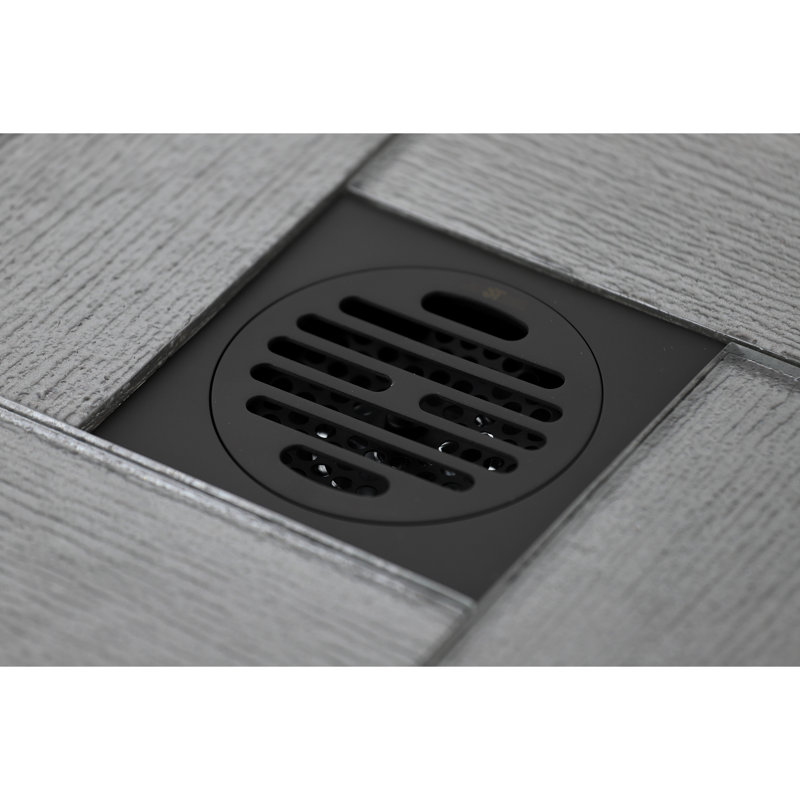 Kingston Brass Watercourse 4-Inch Square Grid Shower Drain with Hair Catcher, Oil Rubbed Bronze
