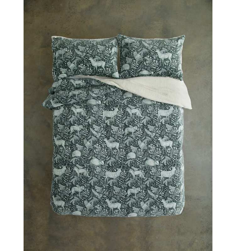 Woodland Folk Fleece Duvet Cover Set – Super Soft Fleece / Microfiber Geometric [EU ONLY] Duvet Cover Set with Pillowcases Included