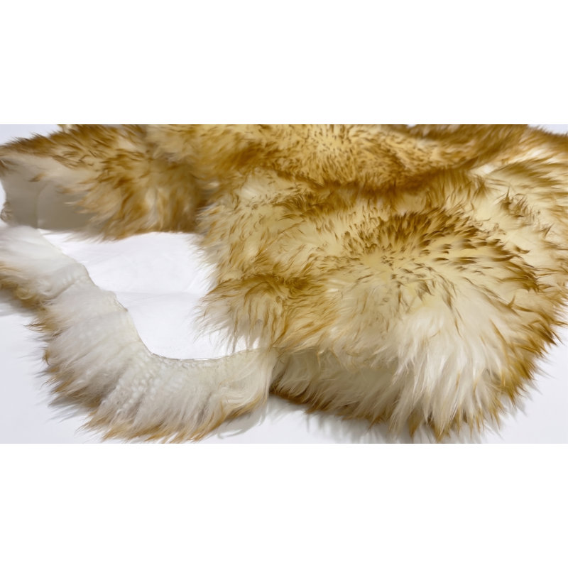 Tapis en peau de mouton véritable à pointes brunes - Six, 6 peaux, Brown Tip, 6 peaux, 6