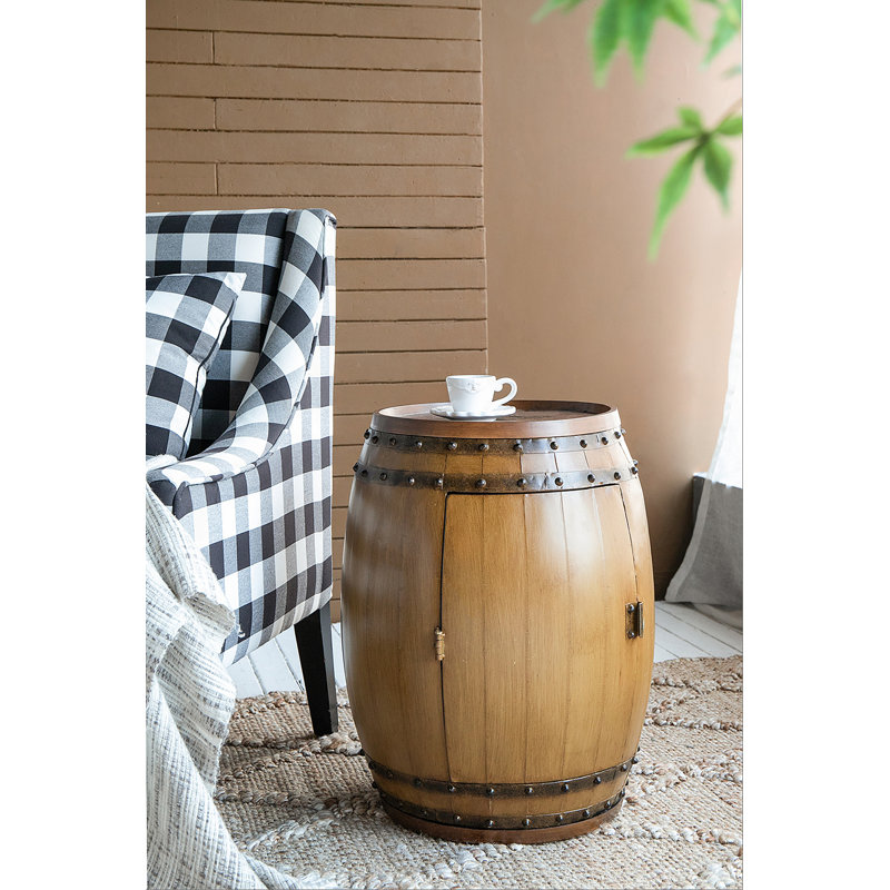 Table basse Iron Drum, Brun rustique