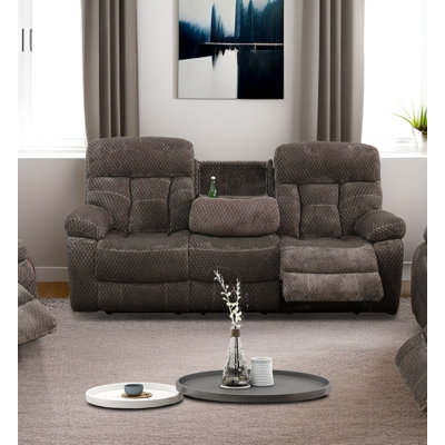 Canapé inclinable en microfibre brun foncé