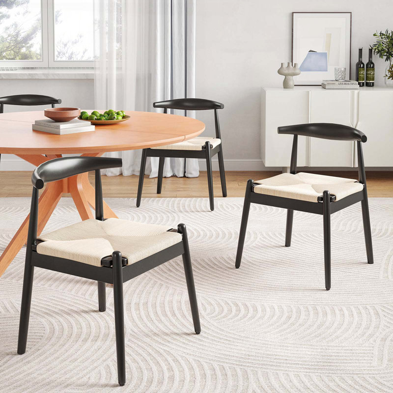 47.2" Solid Wood Round Dining Table with Intersecting X-Shaped Pedestal Base, Orange