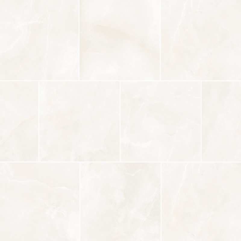 Precious Marble 24 in. x 24 in. Matte Porcelain Marble-Look Floor And Wall Tile (19.38 Sq. Ft. / Case), Onix White