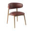 Chaise rembourrée en cuir Olimpio, tabac