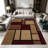 1PC Geometric Burgundy Tan Wood Grain Patchwork area rugs for Living Room, Soft and Comfortable, Suitable for all seasons, easy-to-maintain, machine washable Indoor floor mat, Under Table Farmhouse suitable for Dining Room, Entryway, Bedroom, Home-129164154