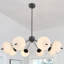 Lustre 8 lumières 8 lumières noir lustre moderne 35 pouces