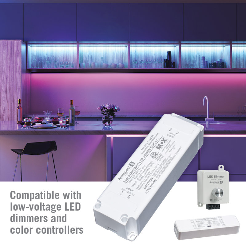 24-Watt White LED Power Supply with Detachable Cord