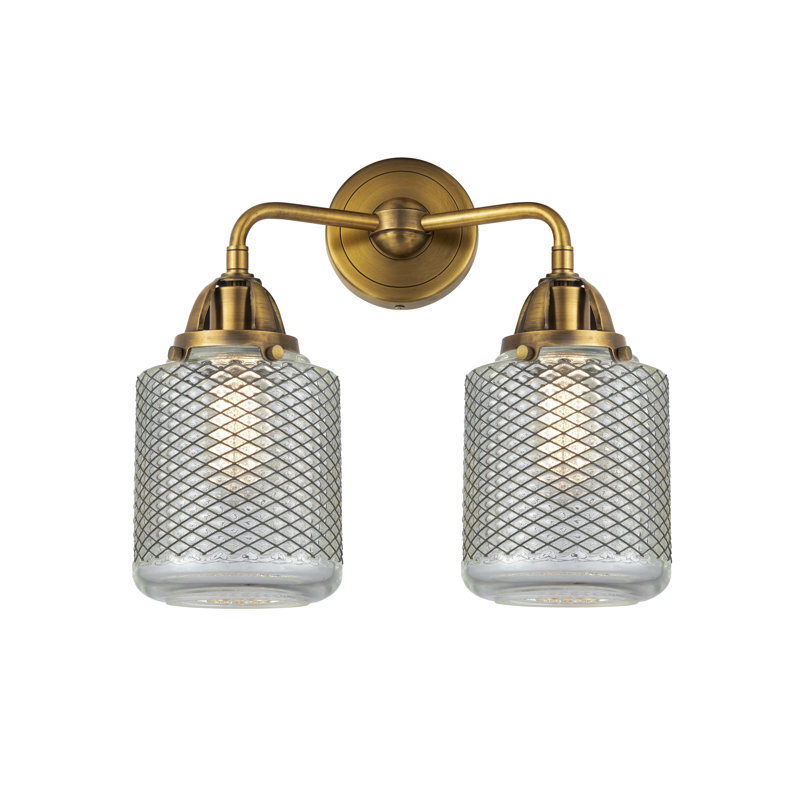Éclairage pour meuble-lavabo à intensité variable 2 lumières Dore, Laiton brossé