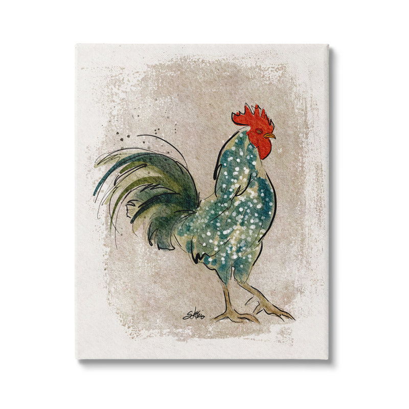 «Speckled Hen Country Bird» par Shanda Louis, impression sur toile tendue, H 40 po x l 30 po x P 1,5 po