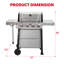 Barbecue à gaz propane FEASTO à 4 brûleurs avec brûleur latéral, 48 000 BTU, surface de cuisson de 569 po², barbecue autoportant en acier inoxydable avec grilles en fonte, grille de maintien au chaud et table d'appoint