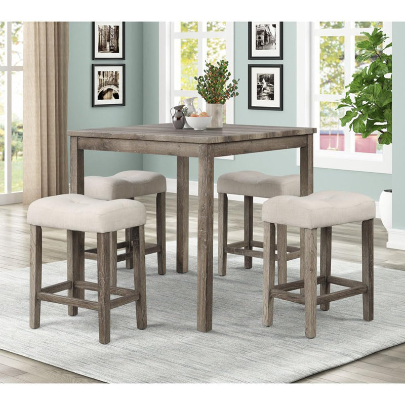 Ensemble de 2 tabourets de salle à manger à hauteur de comptoir, tabouret de style transitionnel avec repose-pieds et tabouret de bar