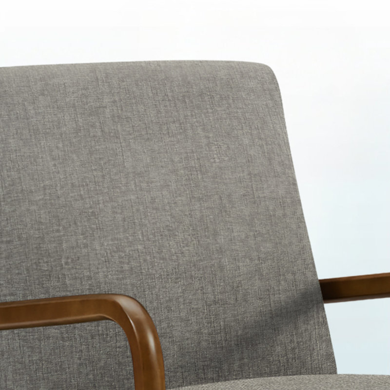 Chaise d'appoint rembourrée en tissu gris foncé et bois foncé Theresa