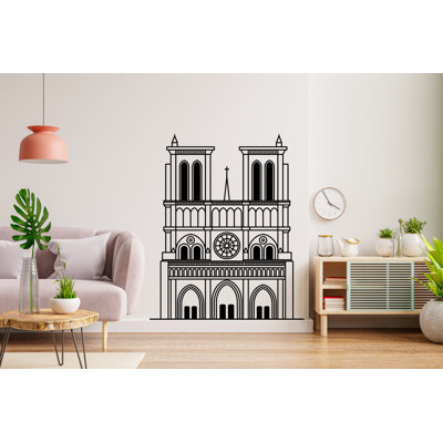Décalcomanie murale cathédrale, signe mural religieux, décalque mural chrétien, art mural de sanctuaire d'églises, décor mural d'églises, art mural
