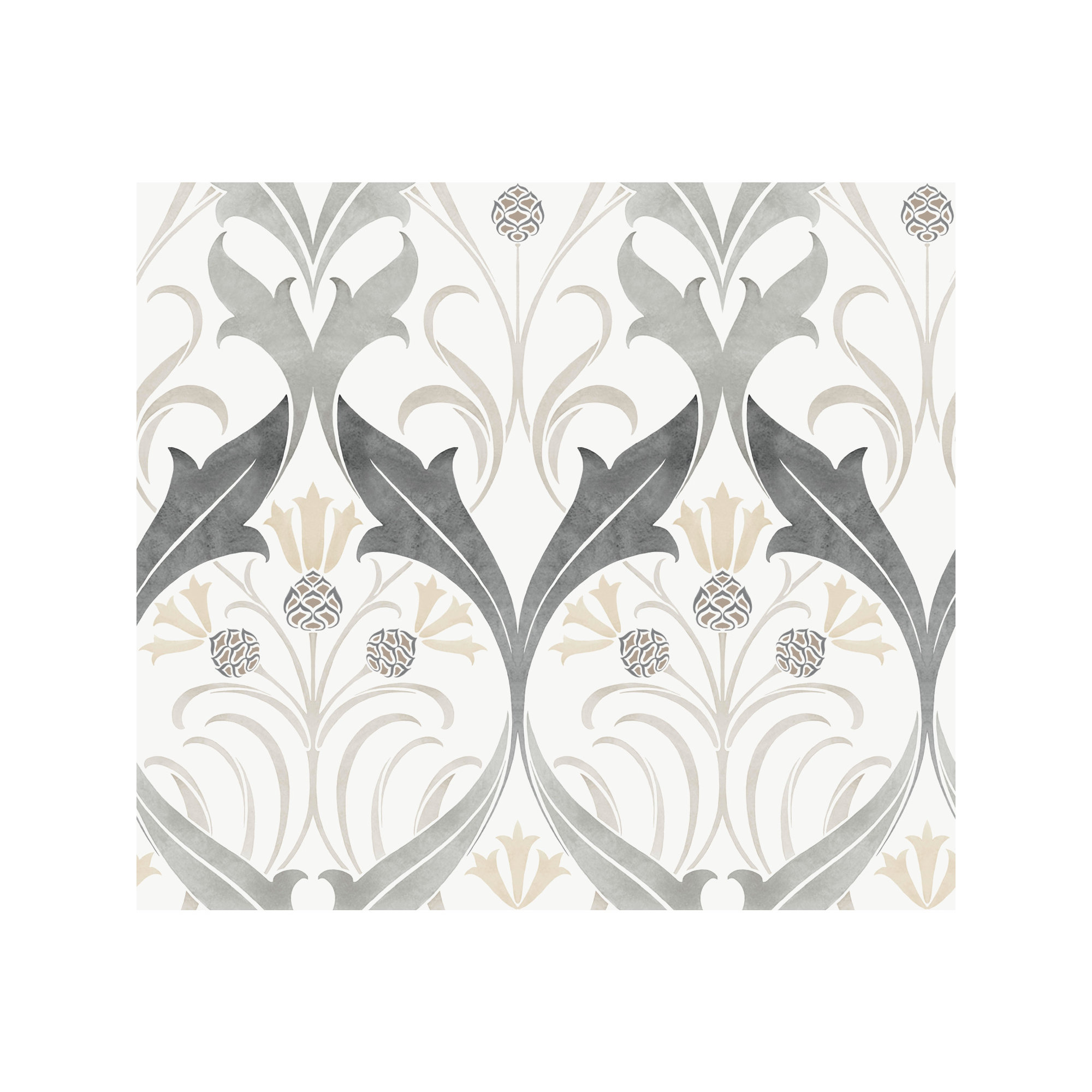 Harmon Floral Wallpaper, Charcoal
