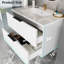 Meuble-lavabo de salle de bain 30 po avec lavabo en céramique - meuble-lavabo flottant mural blanc