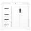 Meuble-lavabo 36 po avec lavabo en céramique, esthétique blanche, 3 tiroirs, tablette réglable et structure en bois massif-786714295-786714292