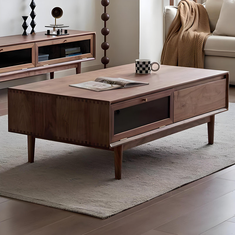 Table basse en bois massif, H 17,7 po x L 55,1 po x l 25,6 po
