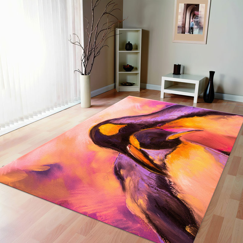 Tapis moderne non tissé à motif abstrait de conception moderne, idéal pour les endroits très passants dans des teintes vibrantes