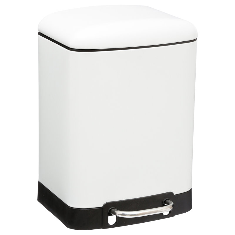 Krupp Metal Step On Kitchen Trash Can, 6 L, Black