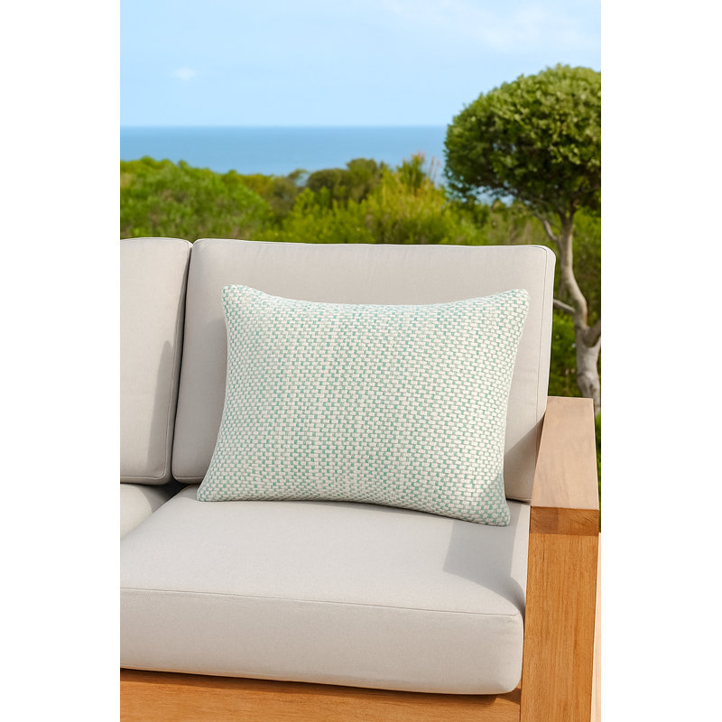 Outdoor Living Pillow Cover, Aqua Blue, Rectangle 14"H x 20"W, Pillow Cover Only - No Insert