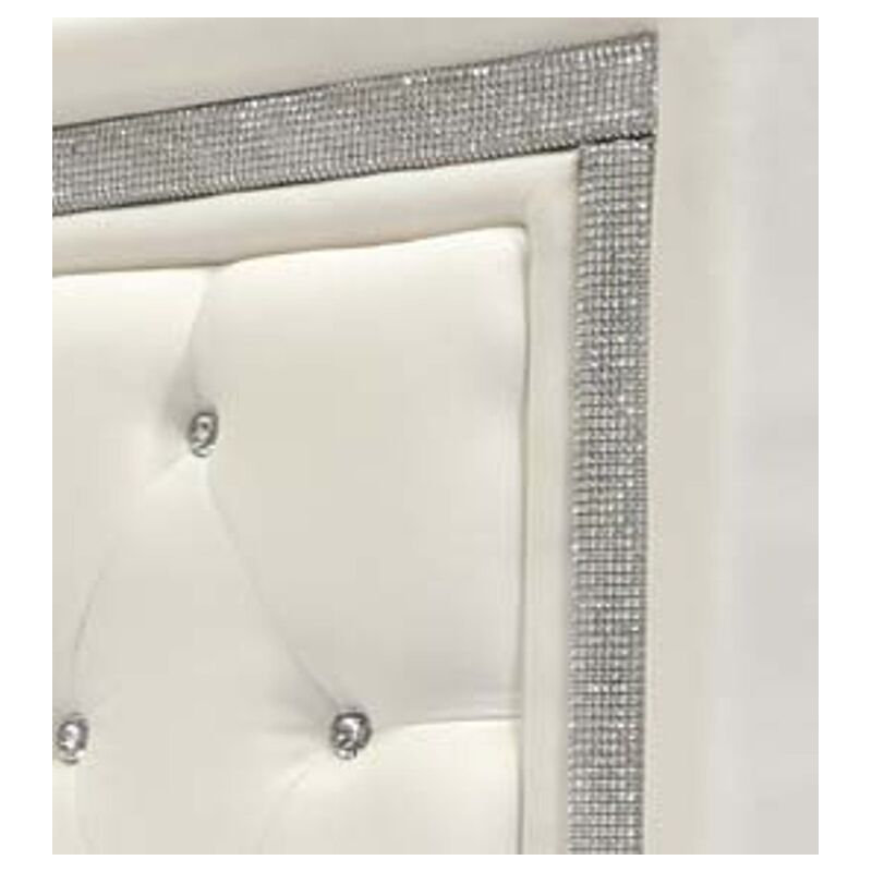 Depasquale Upholstered Adjustable Headboard (Full/ Queen) , White, Full/Queen