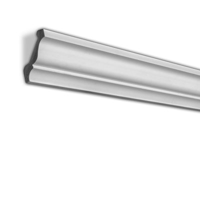 American Pro Decor WM 49 3 in. x 2 in. x 96 in. Plain Recycled Polystyrene Crown Moulding Pro Pack 56 LF (7-Pack)