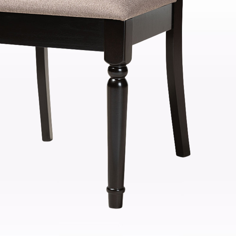 Elam Six-Person Dining Set in Sand/Dark Brown with Four Legs, 29.9'' H X 44.9'' W X 44.9'' D, Dark Brown, Sand/Dark Brown